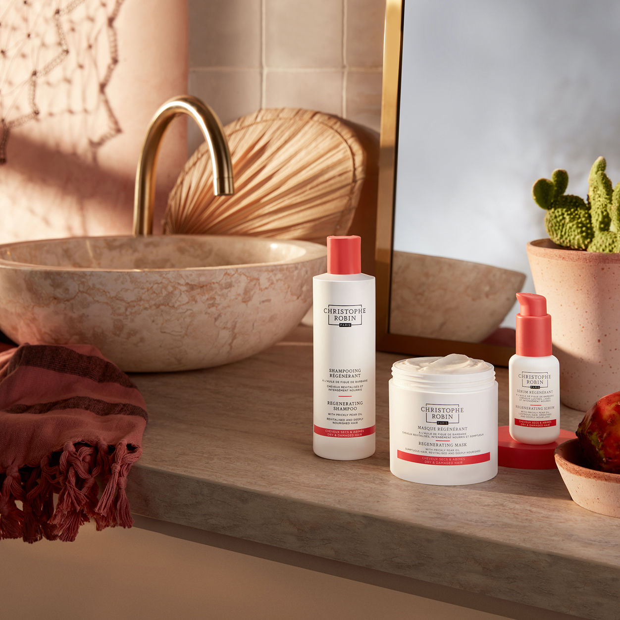 Lifestyle image of Christophe Robin Regenerating Mask With Rare Prickly Pear Seed Oil variant: 8.4 fl oz