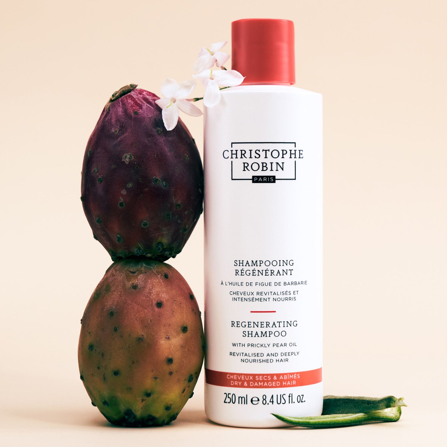 Image of an open Christophe Robin Regenerating Shampoo with Prickly Pear Oil variant: 8.4 fl oz