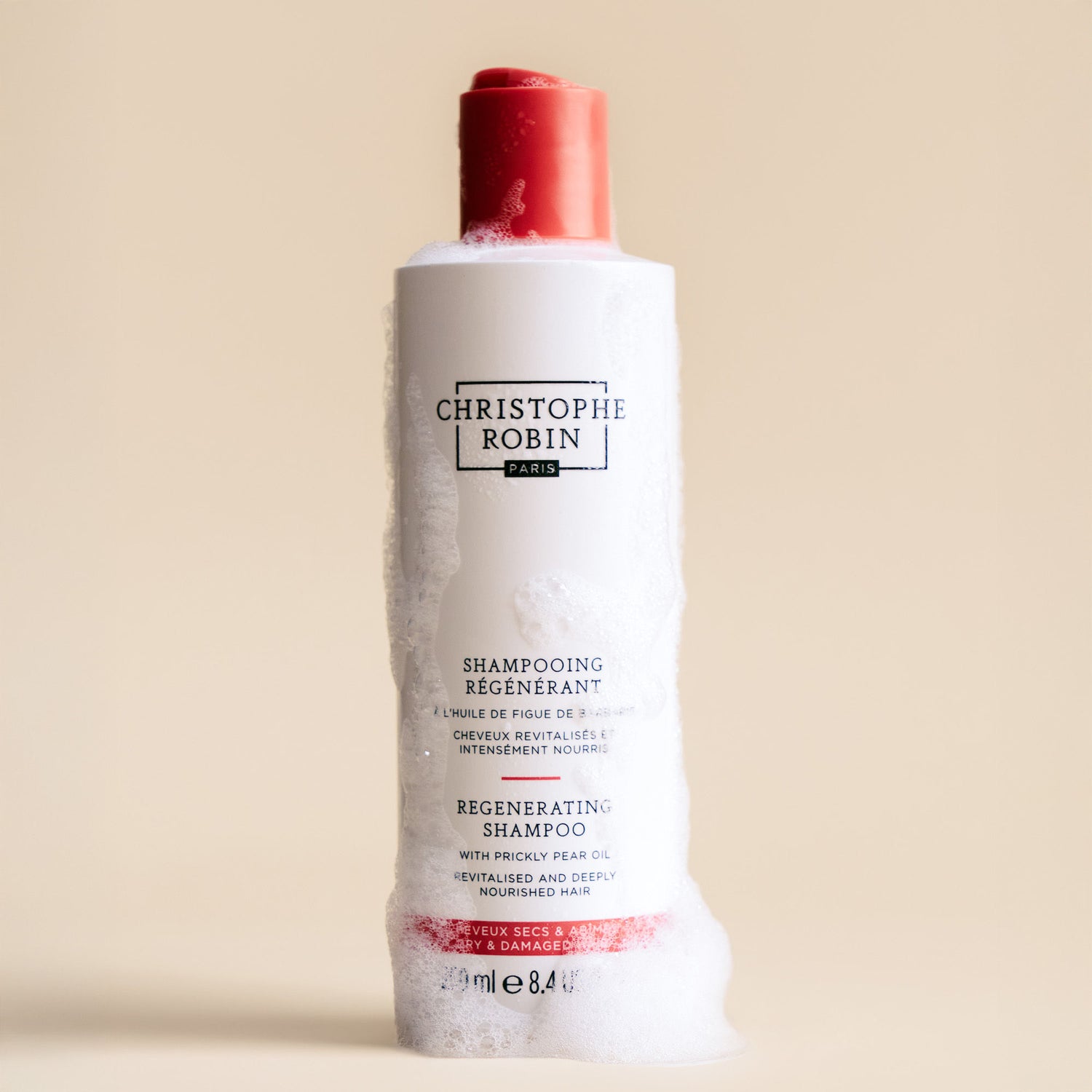 Image of an open Christophe Robin Regenerating Shampoo with Prickly Pear Oil variant: 8.4 fl oz