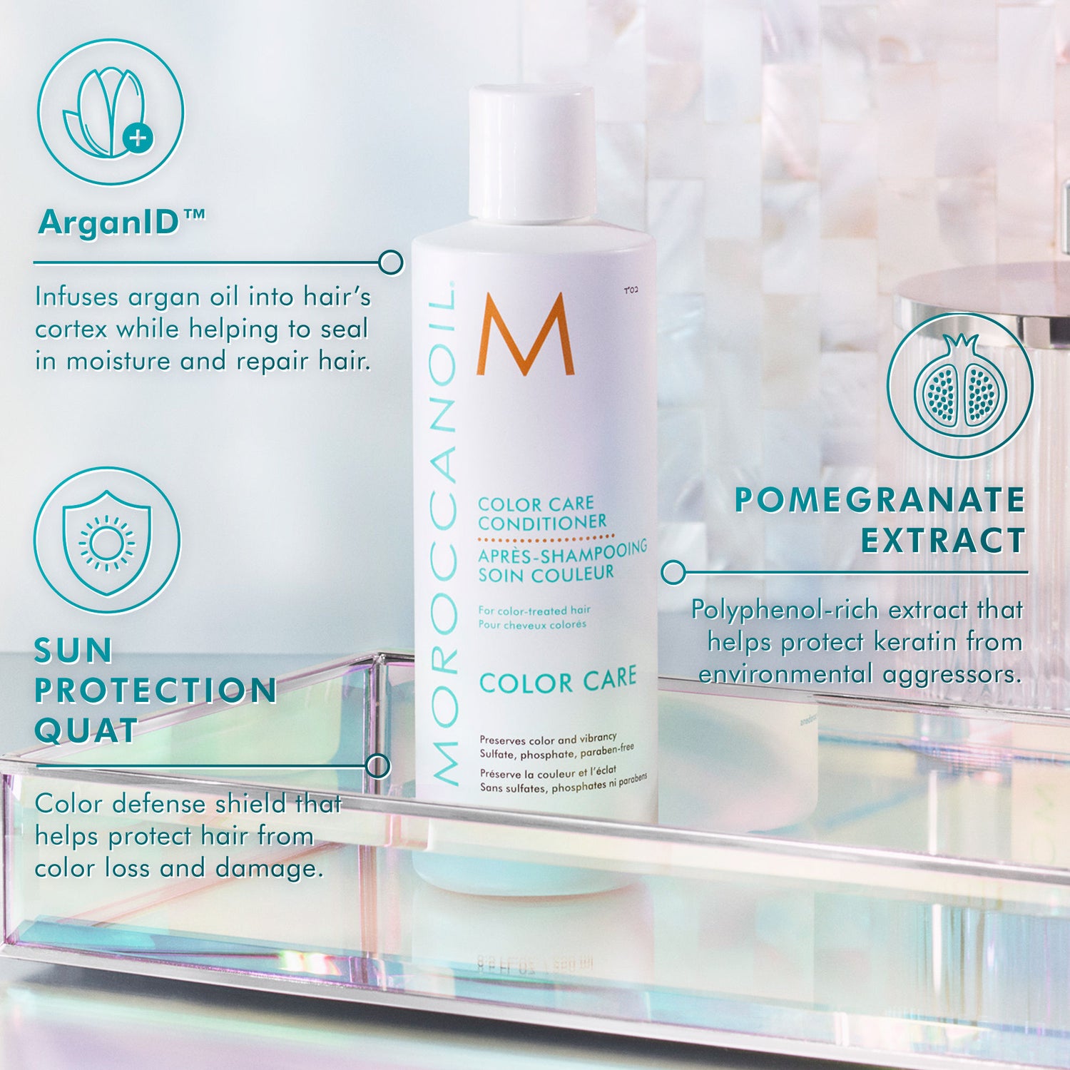 Lifestyle image of Moroccanoil Color Care Conditioner variant: 8.5 fl oz