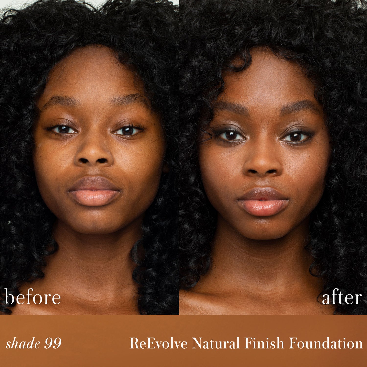 Before and after results of using RMS Beauty ReEvolve Natural Finish Foundation Refill variant: 99