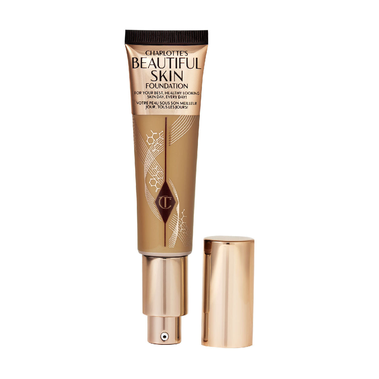 Charlotte Tilbury Charlotte's Beautiful Skin Foundation variant: 9 Warm (tan with warm peach undertones) main image