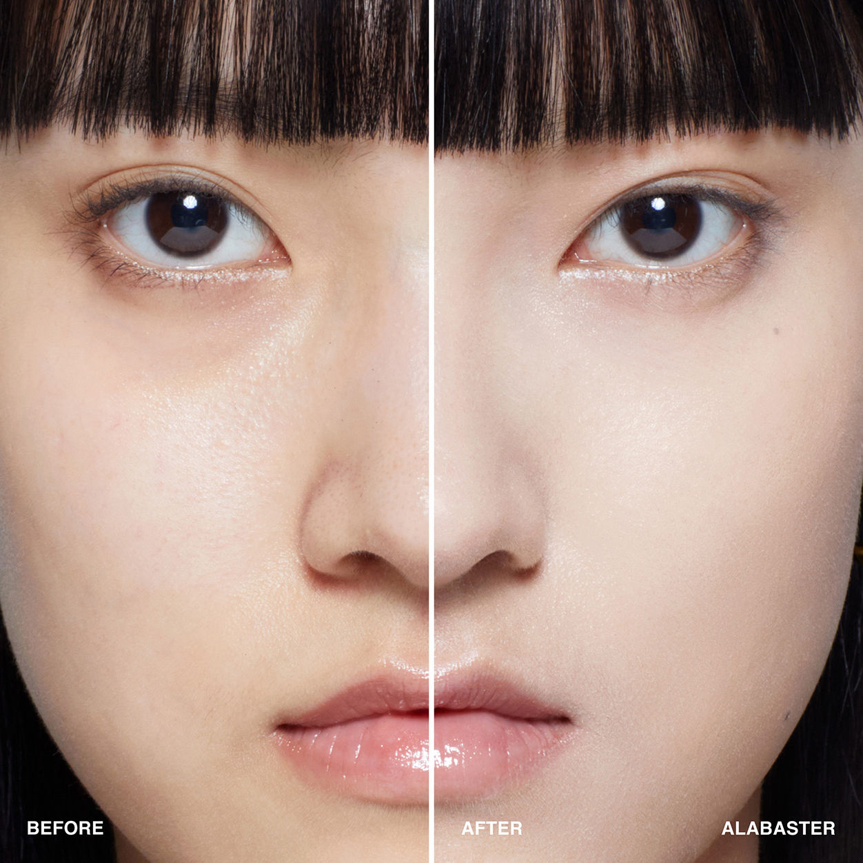 Before and after results of using Bobbi Brown Intensive Serum Foundation SPF 40/30 variant: Alabaster