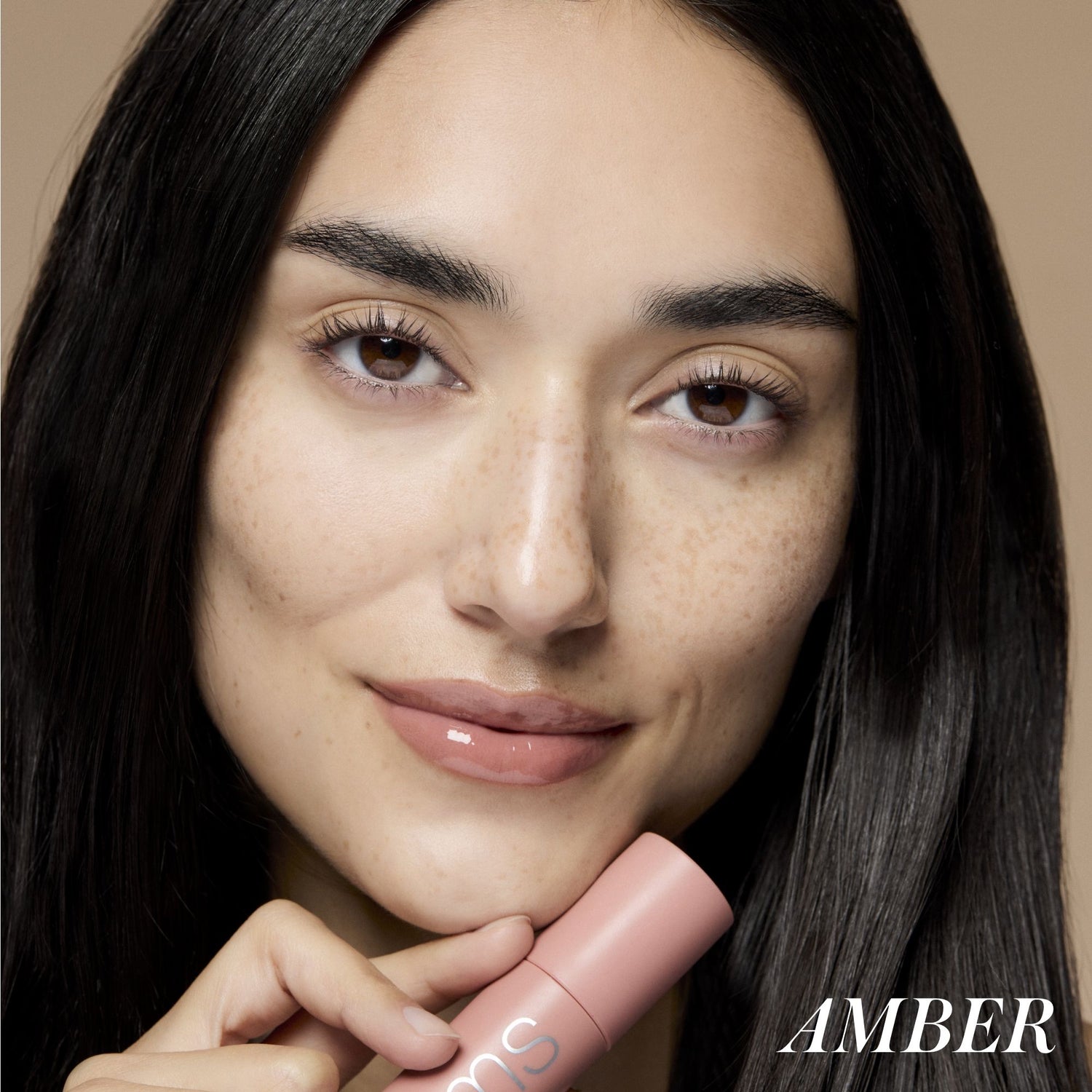 Model image of RMS Beauty Legendary Lip Oil variant: Amber