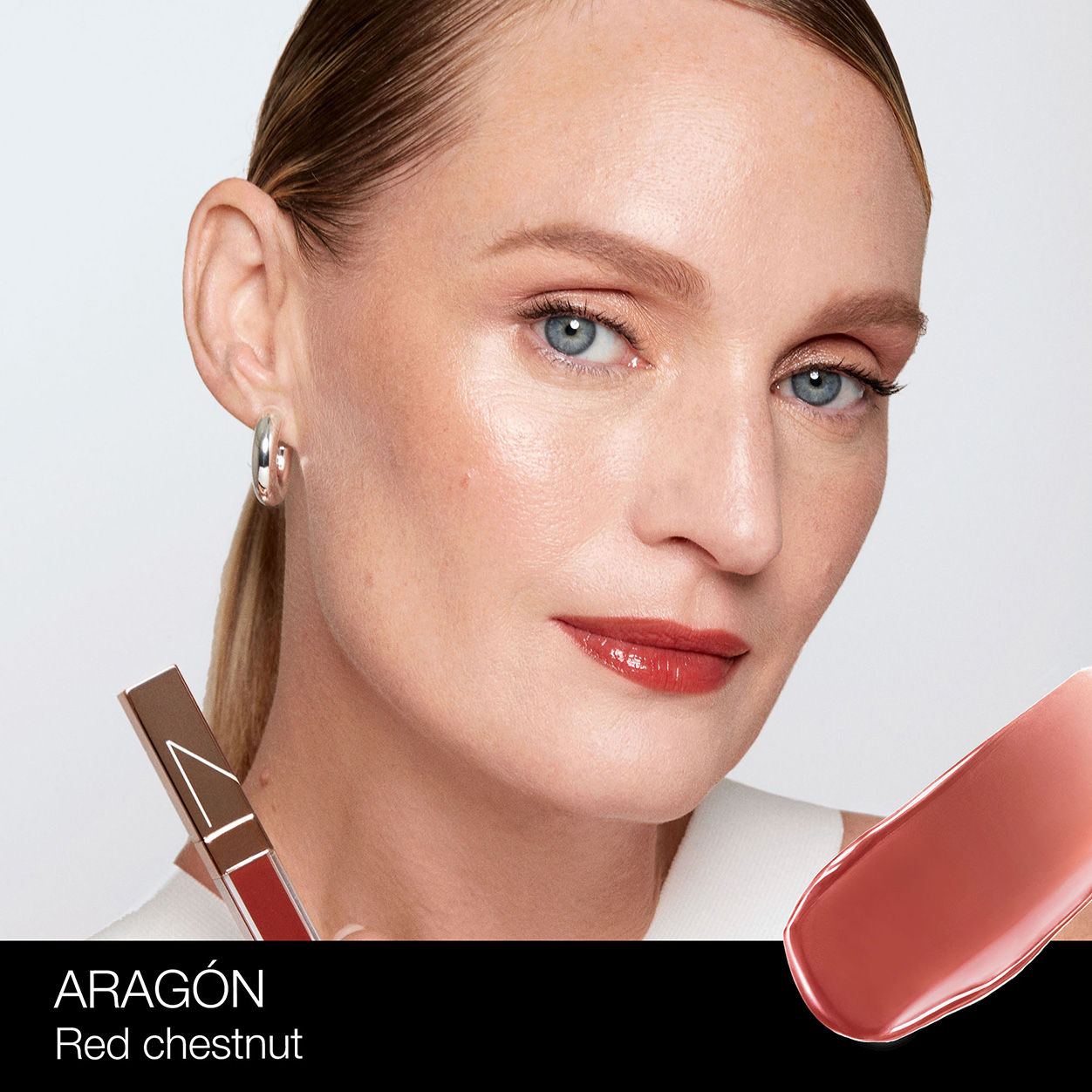 Model image of Nars Afterglow Lip Shine variant: Aragon