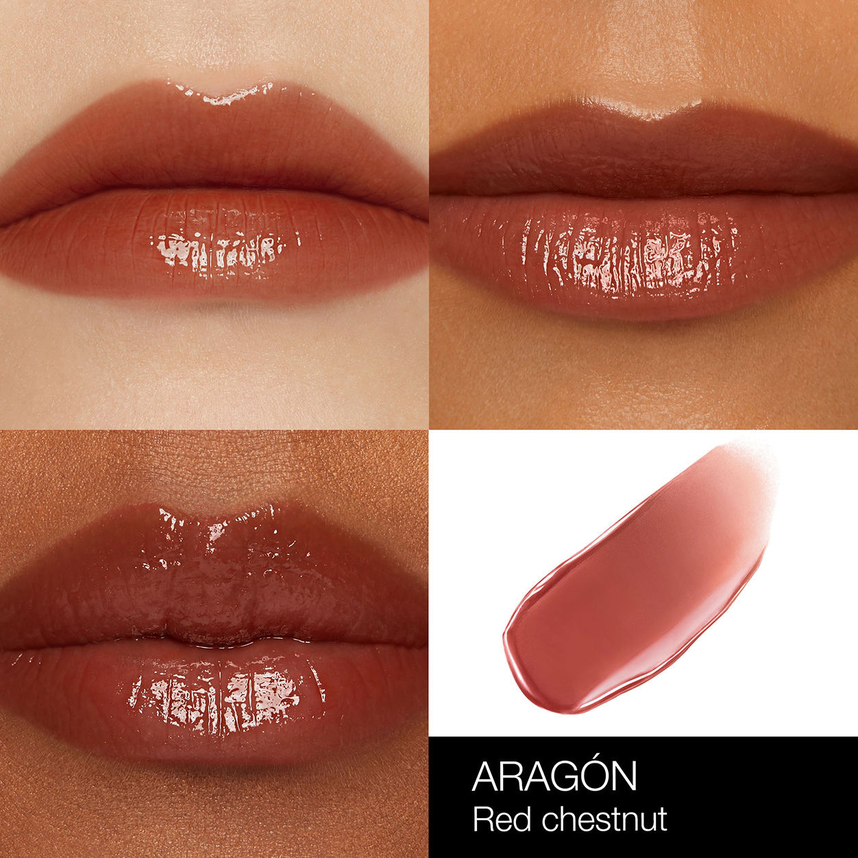 Model image of Nars Afterglow Lip Shine variant: Aragon