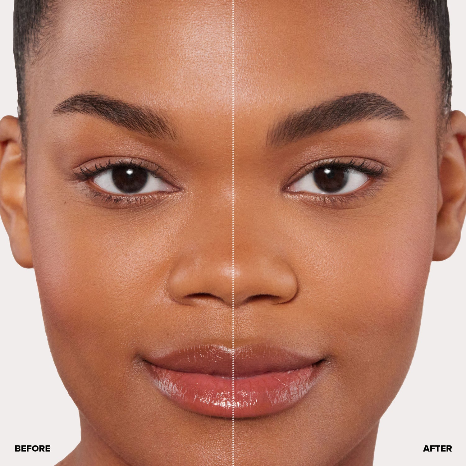 Before and after results of using Anastasia Beverly Hills Ash Brown variant: Ash Brown