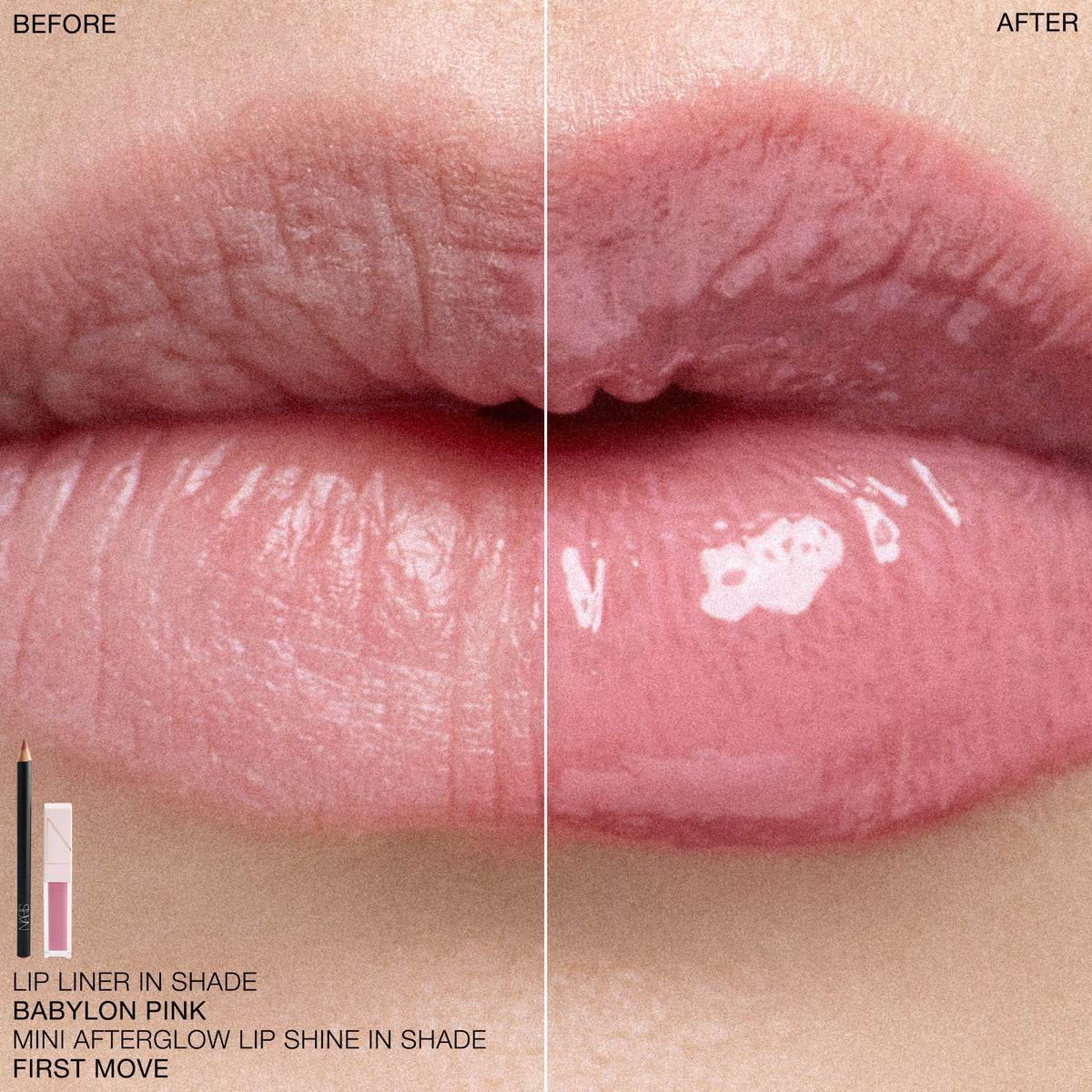 Before and after results of using variant: Babylon Pink & First Move