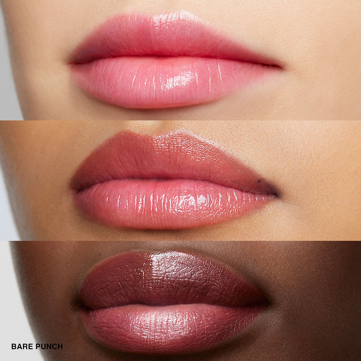 A shade comparison of Bobbi Brown Extra Lip Tint variant: Bare Punch