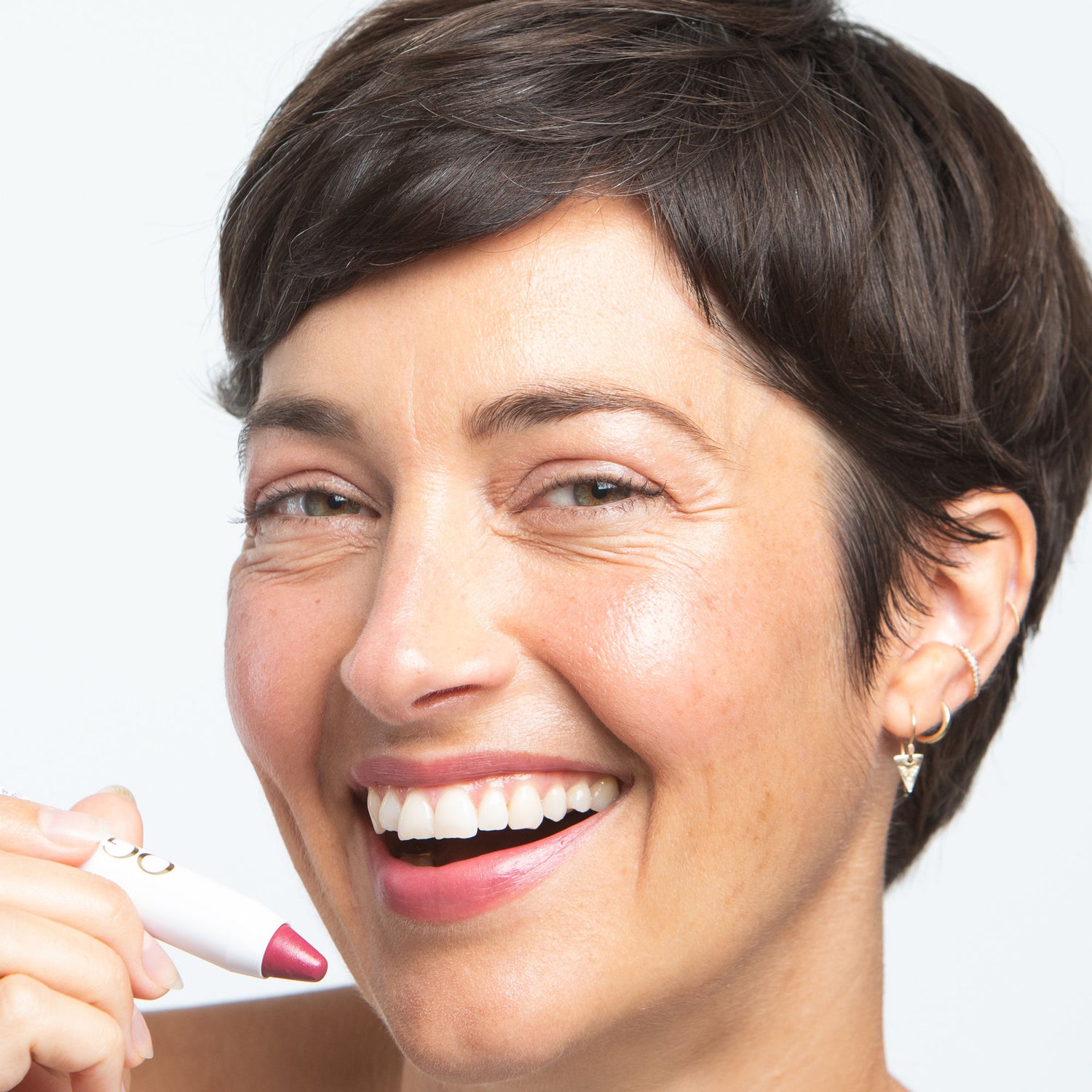 Model image of Ogee Tinted Sculpted Lip Oil variant: Begonia