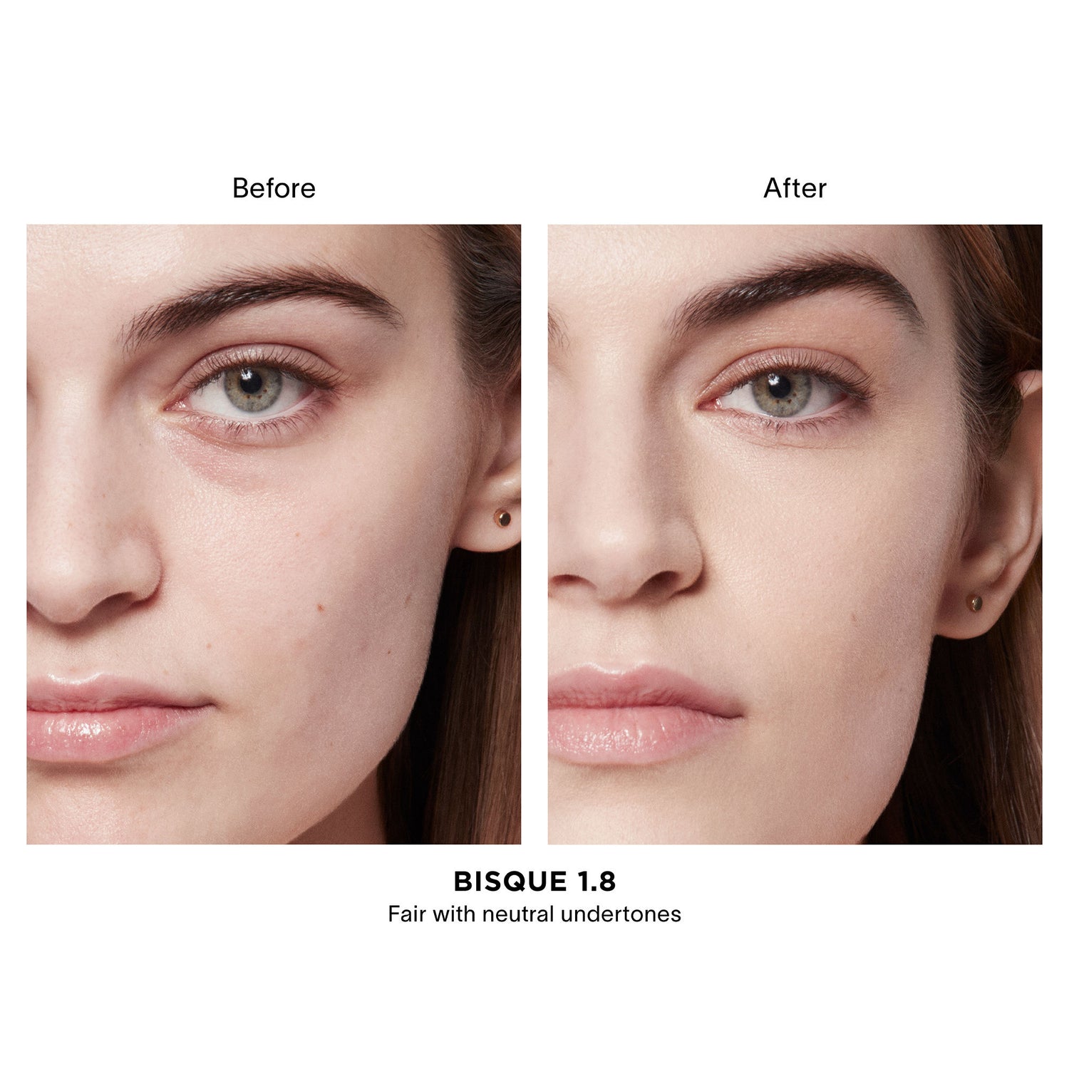 Before and after results of using Hourglass Vanish Airbrush Concealer variant: Bisque 1.8