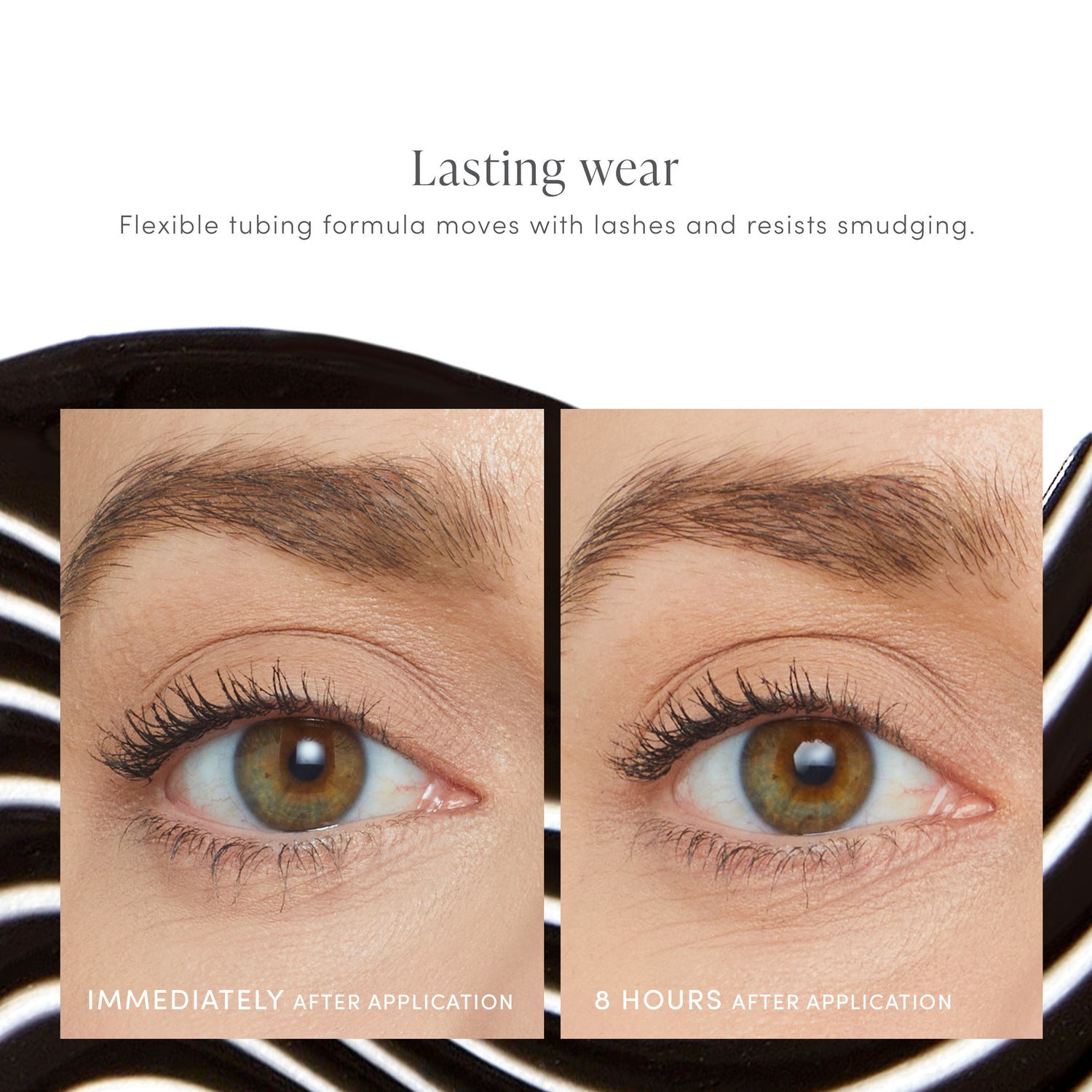 Before and after results of using Jane Iredale Black variant: Black