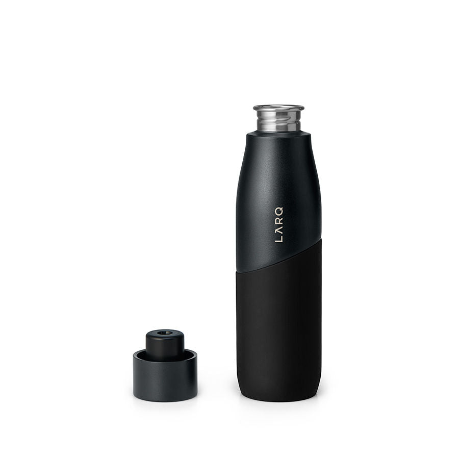 Image of an open Larq Bottle PureVis variant: Black Onyx