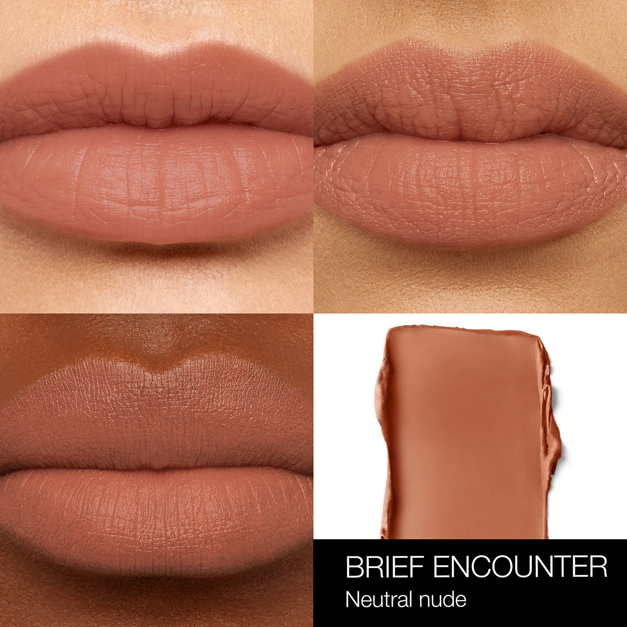A shade comparison of Nars Soft Matte Tinted Lip Balm variant: Brief Encounter