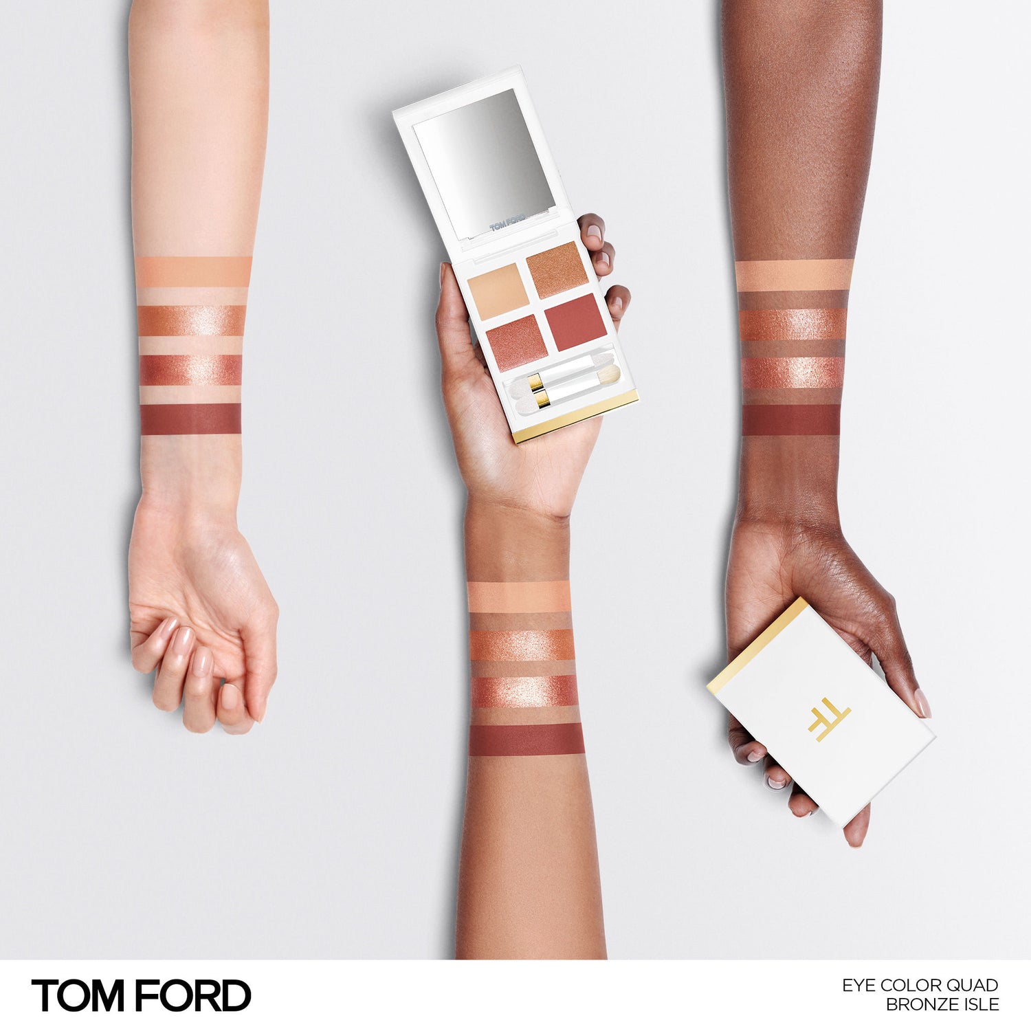 An arm swatch of Tom Ford Eye Color Quad Eyeshadow variant: Bronze Isle
