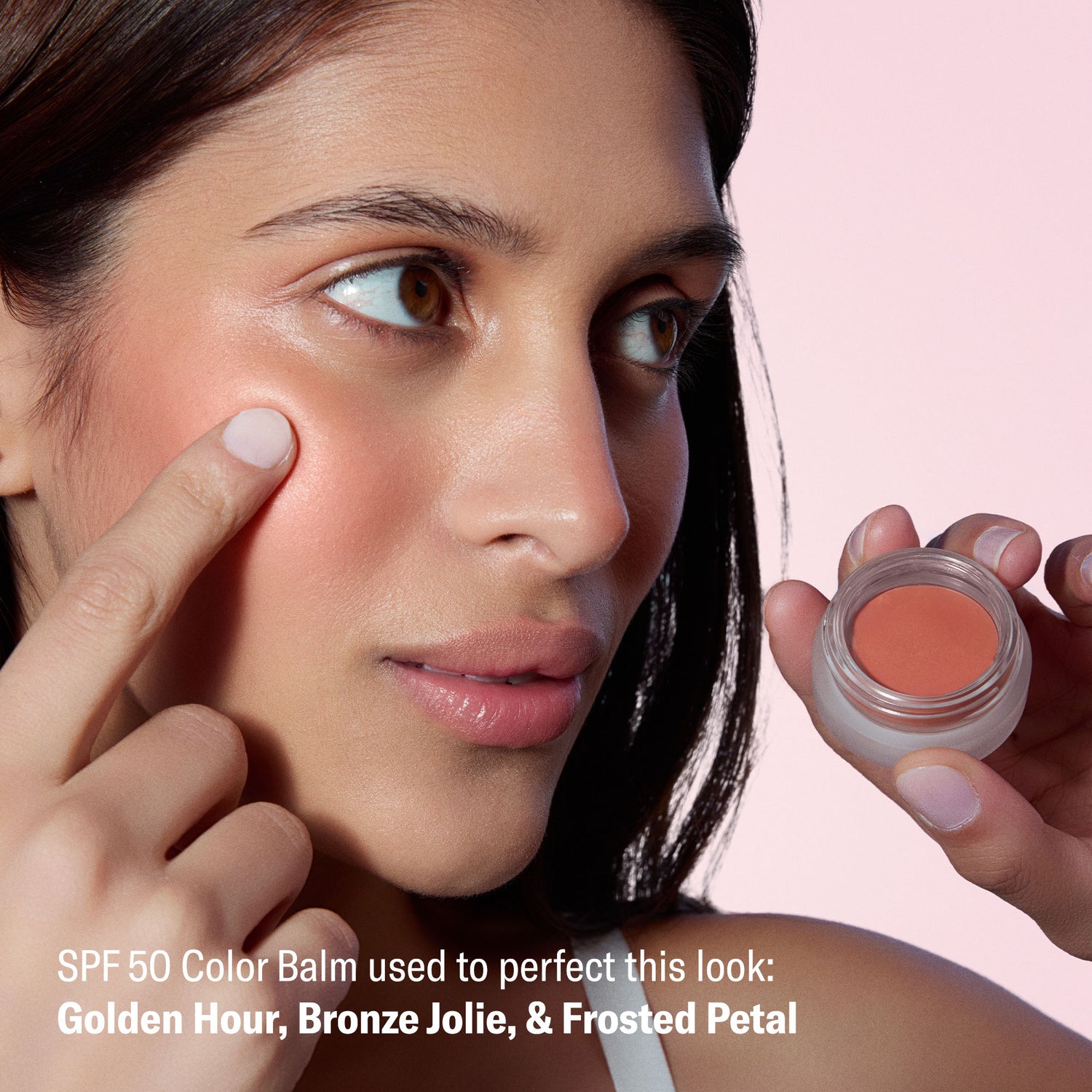 Model image of Odacité SPF 50 Color Balm variant: Bronze Jolie