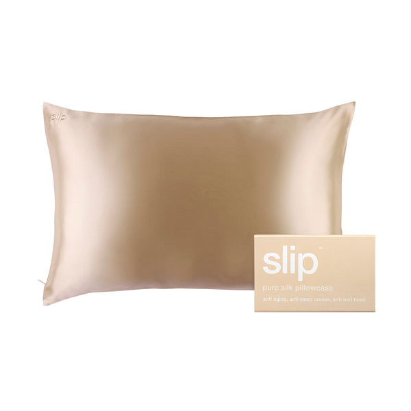 Slip Silk Queen Pillowcase Caramel Beige, 2024 Silk Black Eye Sleep Mask - Set