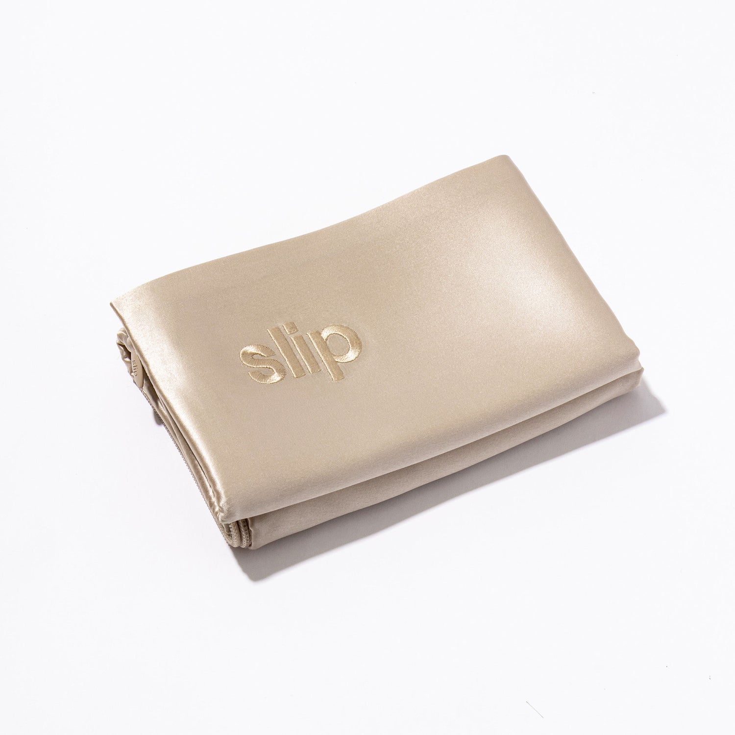 Image of an open Slip Pure Silk Queen Pillowcase variant: Caramel