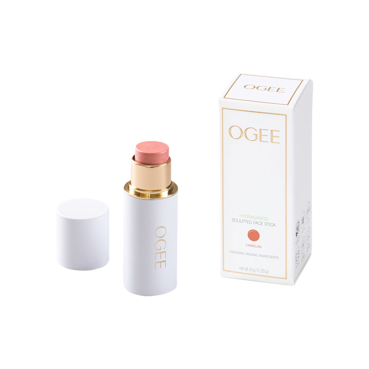 Image of the Ogee Sculpted Face Stick variant: Carnelian box