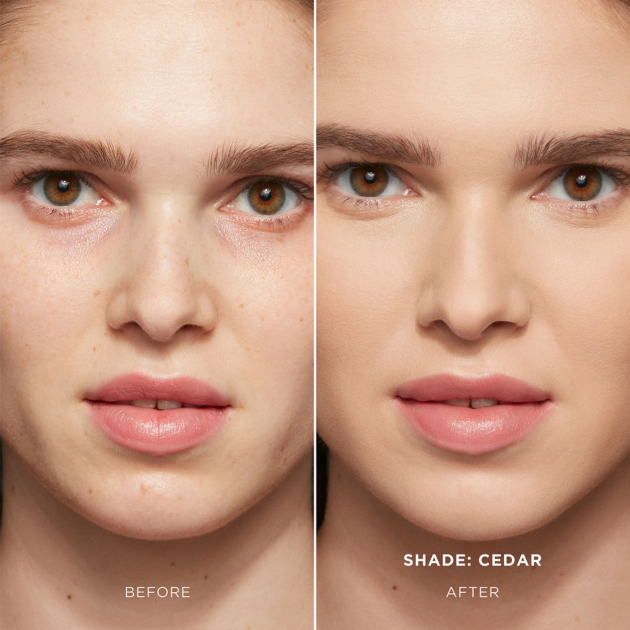 Before and after results of using Hourglass Vanish Airbrush Concealer Travel variant: Cedar 3.5