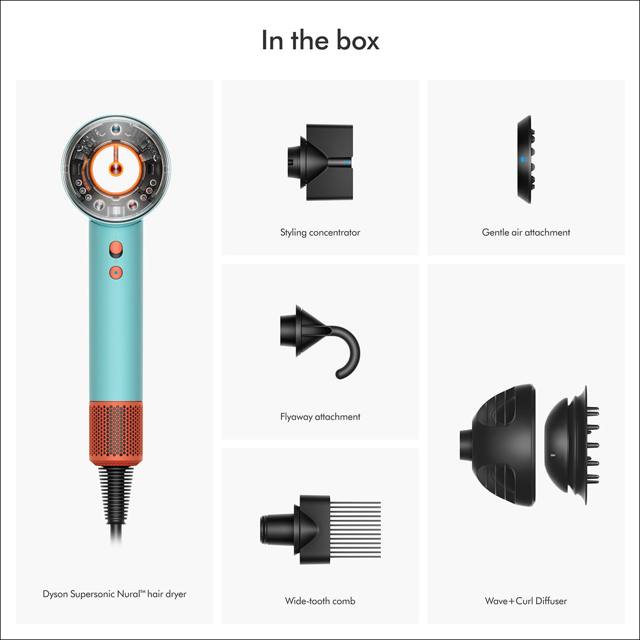 Image of an open Dyson Supersonic Nural Hair Dryer variant: Ceramic Patina