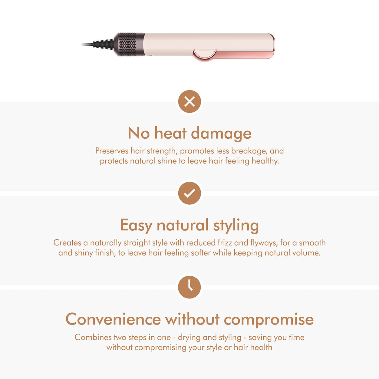 Lifestyle image of Dyson Airstrait Straightener variant: Ceramic Pink