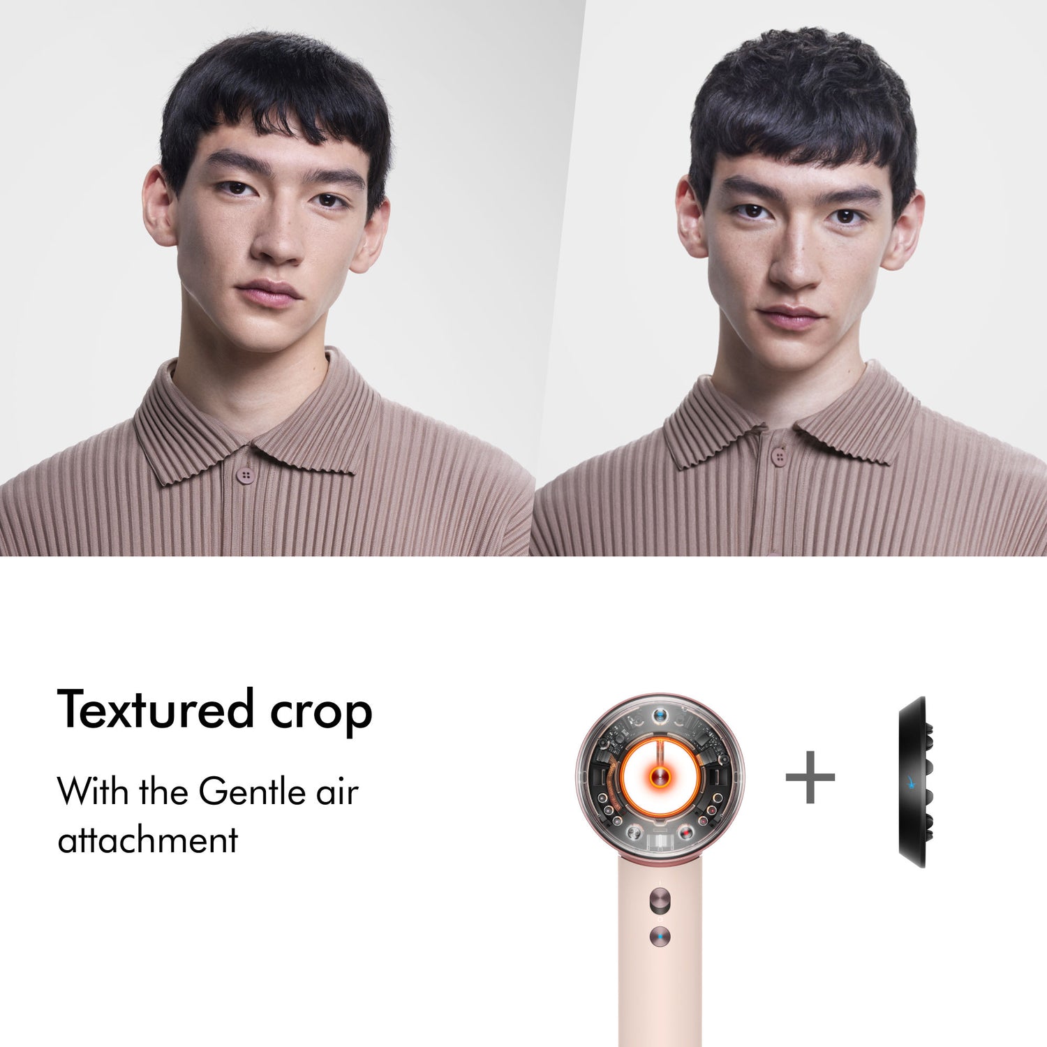 Before and after results of using Dyson Supersonic Nural Hair Dryer variant: Ceramic Pink