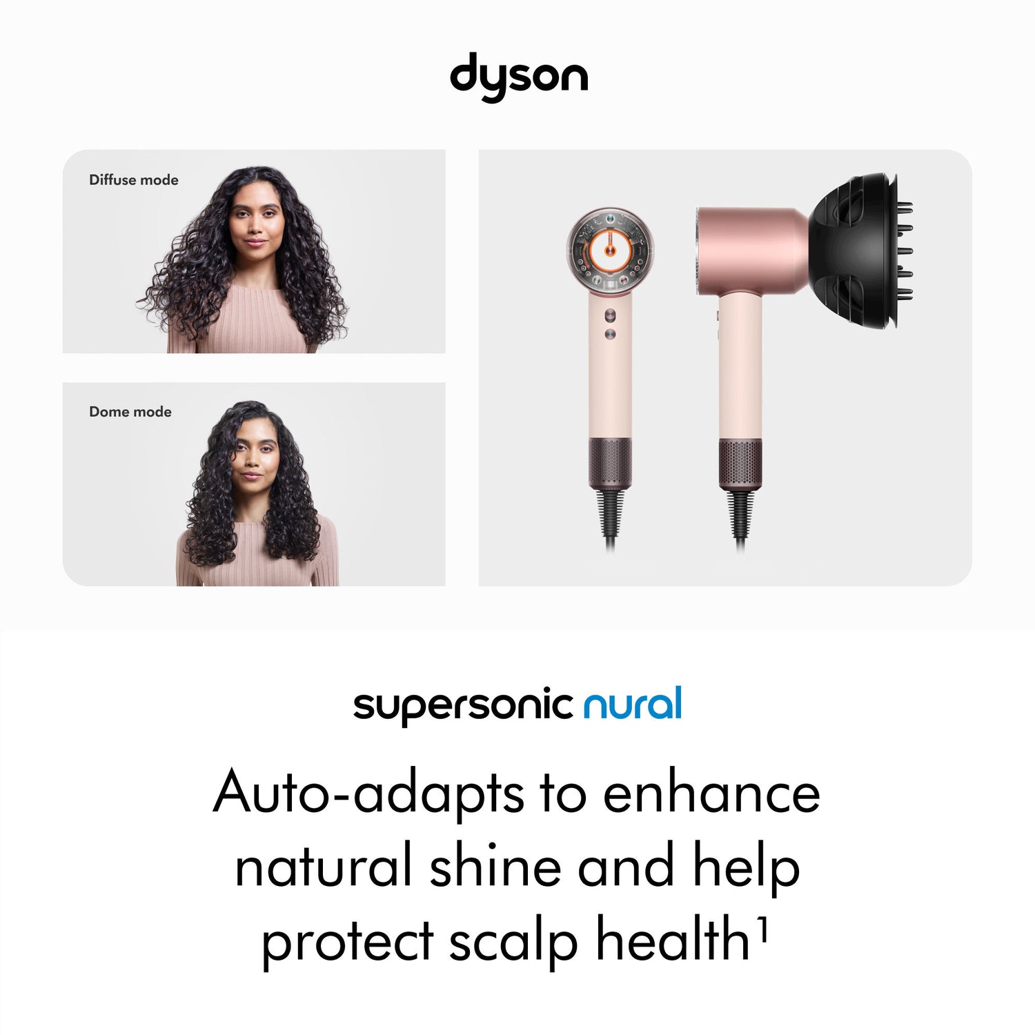 Lifestyle image of Dyson Supersonic Nural Hair Dryer variant: Ceramic Pink