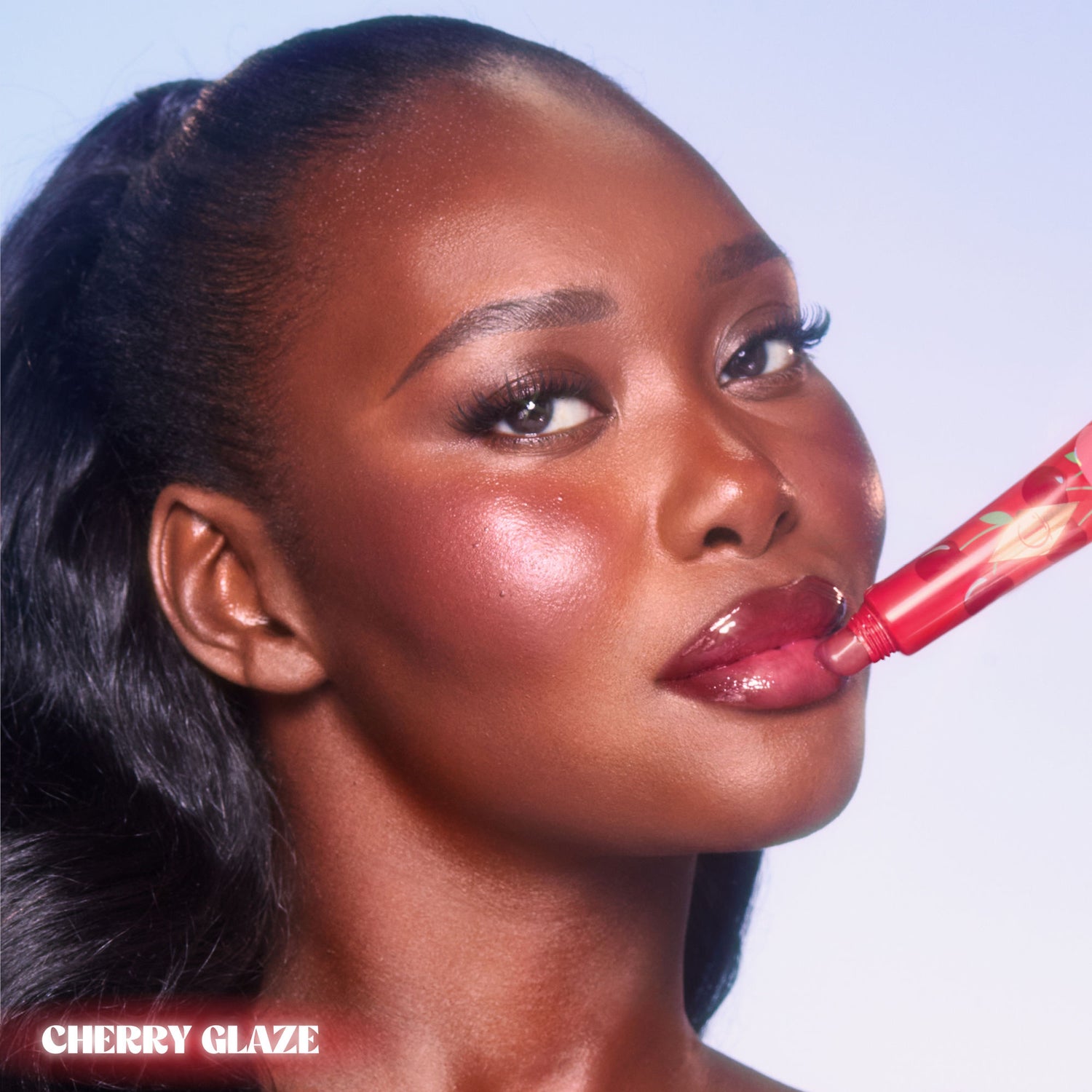 Model image of Charlotte Tilbury Unreal Lips Healthy Glow Nectar Oil variant: Cherry Glaze