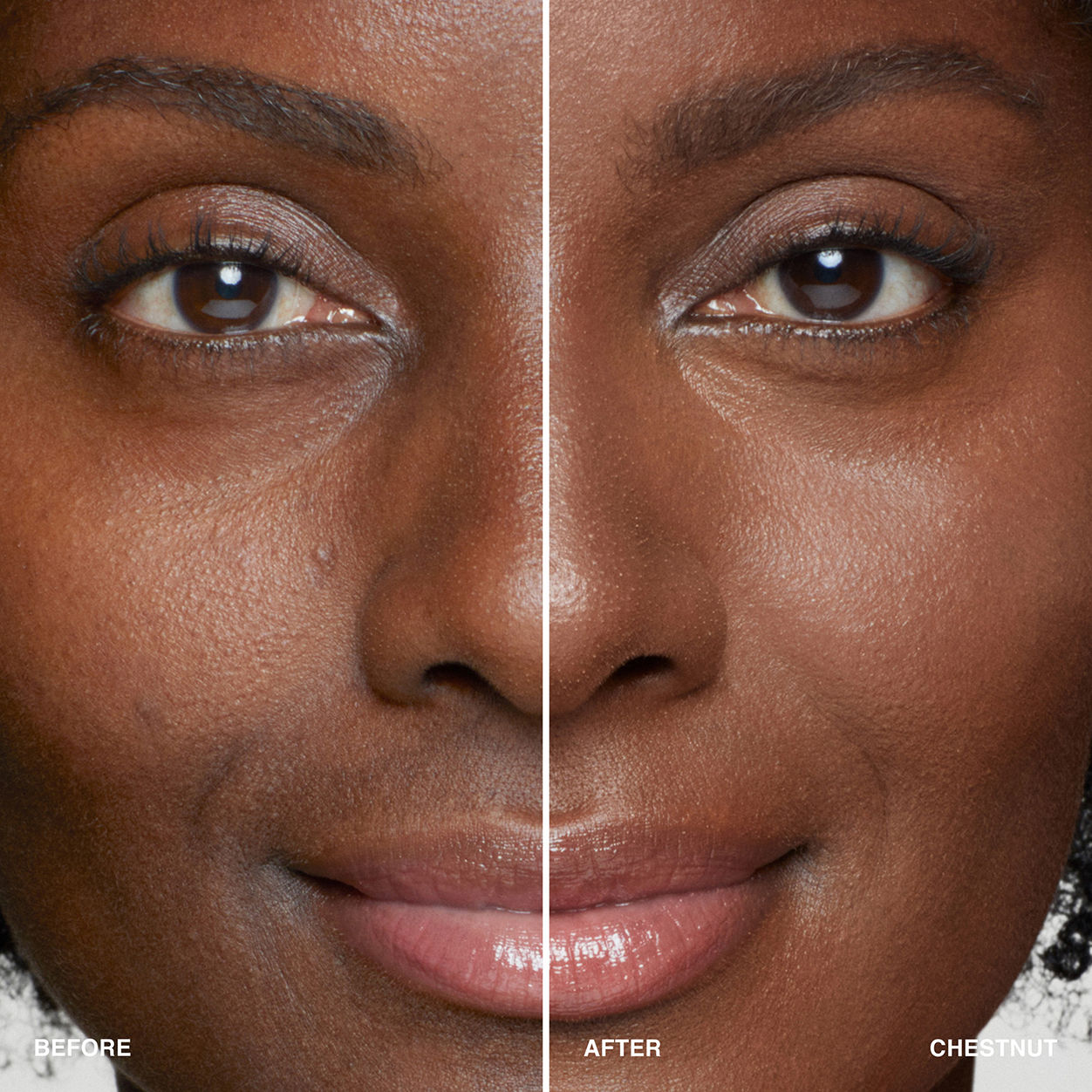 Before and after results of using Bobbi Brown Intensive Serum Foundation SPF 40/30 variant: Chestnut
