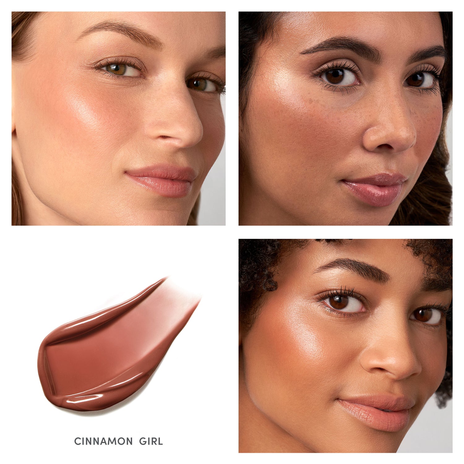 Model image of Jane Iredale ColorLuxe Liquid Blush variant: Cinammon Girl