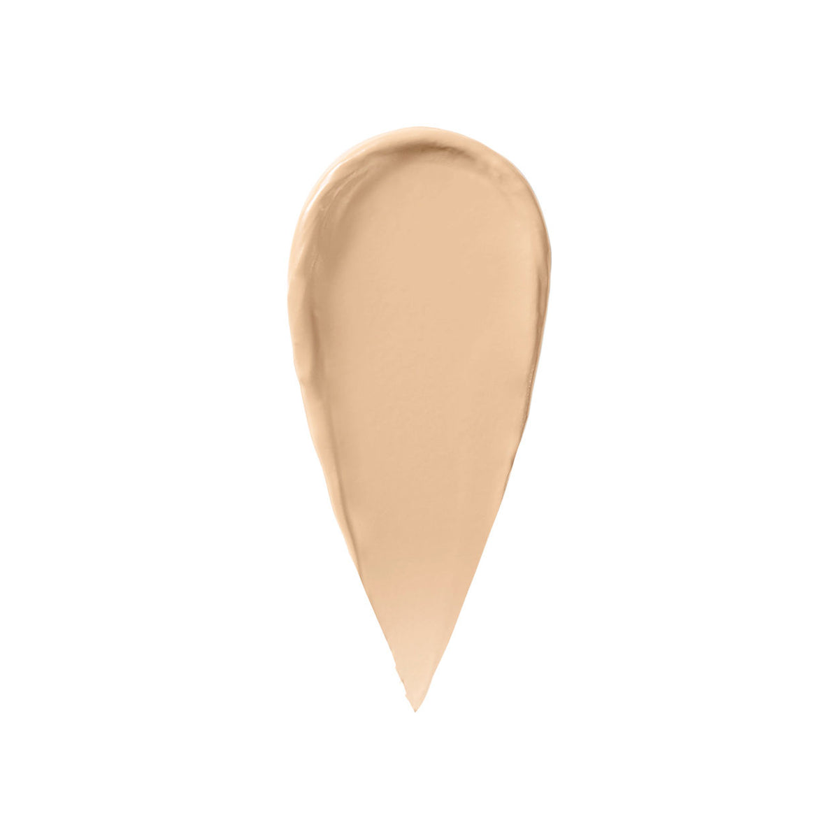 A teardrop-shaped swatch of Bobbi Brown Skin Full Cover Concealer in light beige.