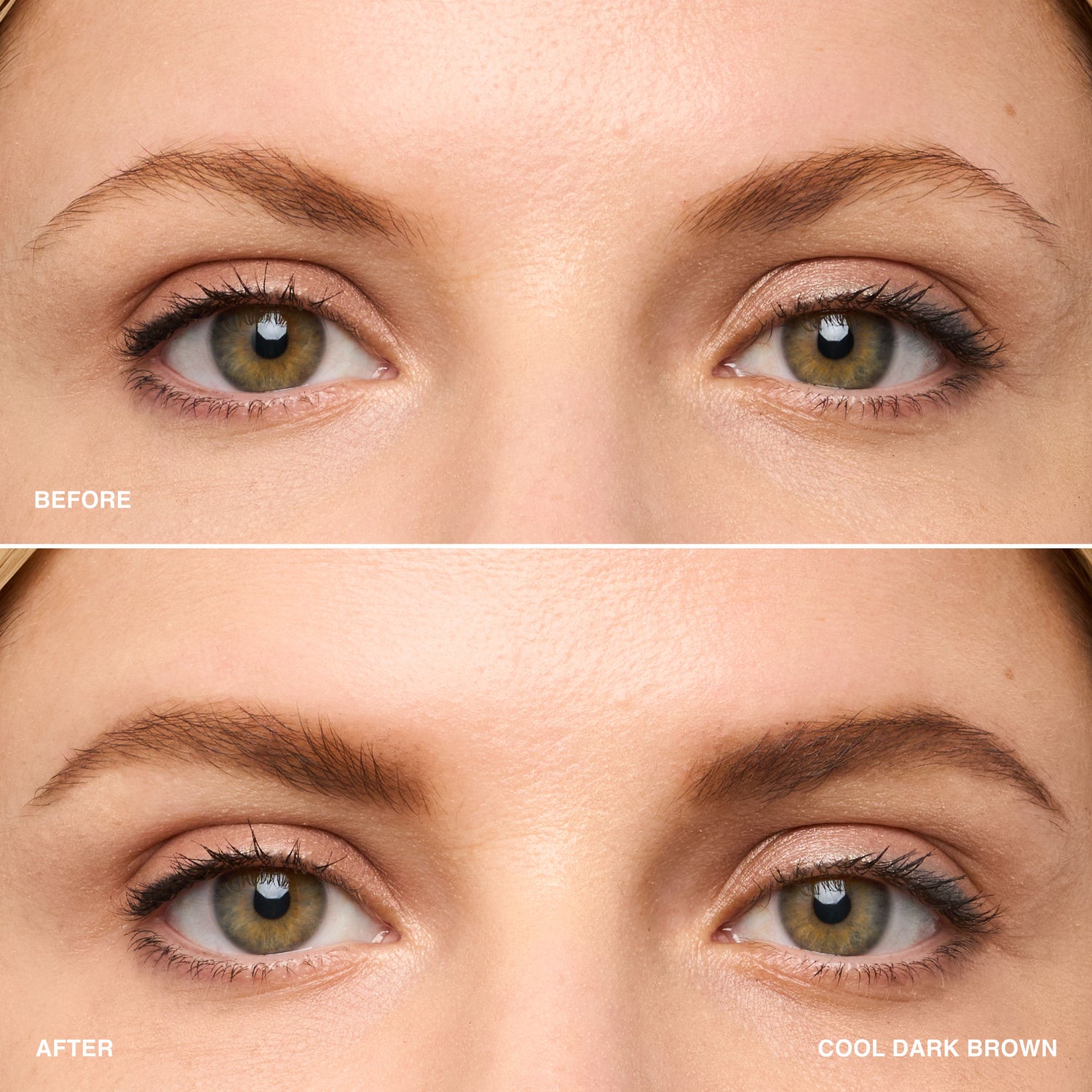 Before and after results of using Bobbi Brown Precise 24-Hour Ultra Slim Eyebrow Pencil variant: Cool Dark Brown