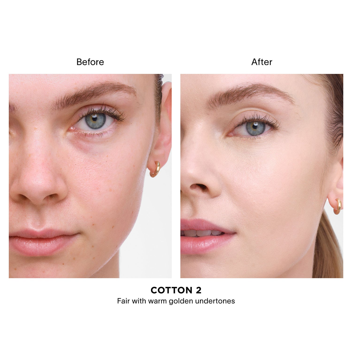 Before and after results of using Hourglass Vanish Airbrush Concealer variant: Cotton 2