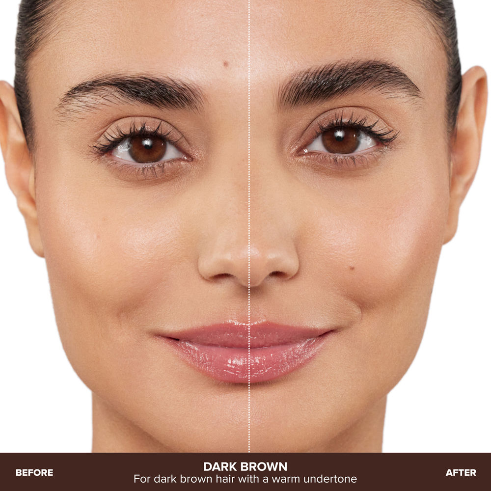 Before and after results of using Anastasia Beverly Hills Dark Brown variant: Dark Brown