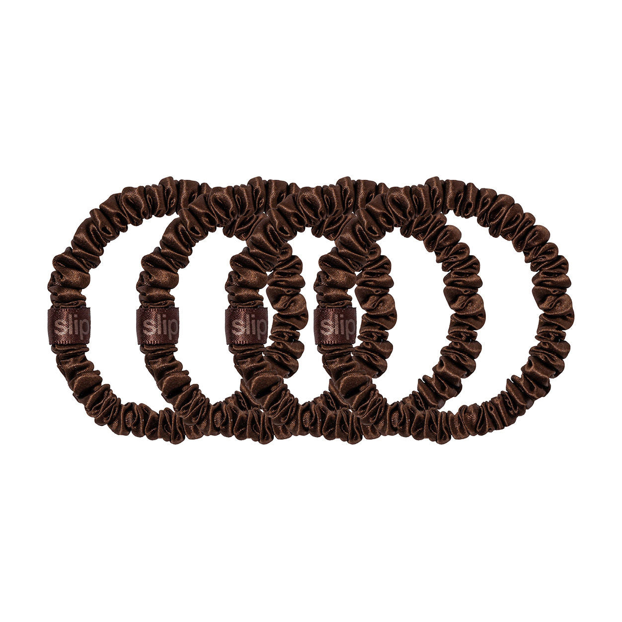 Image of an open Slip Skinny Scrunchies variant: Dark Brown