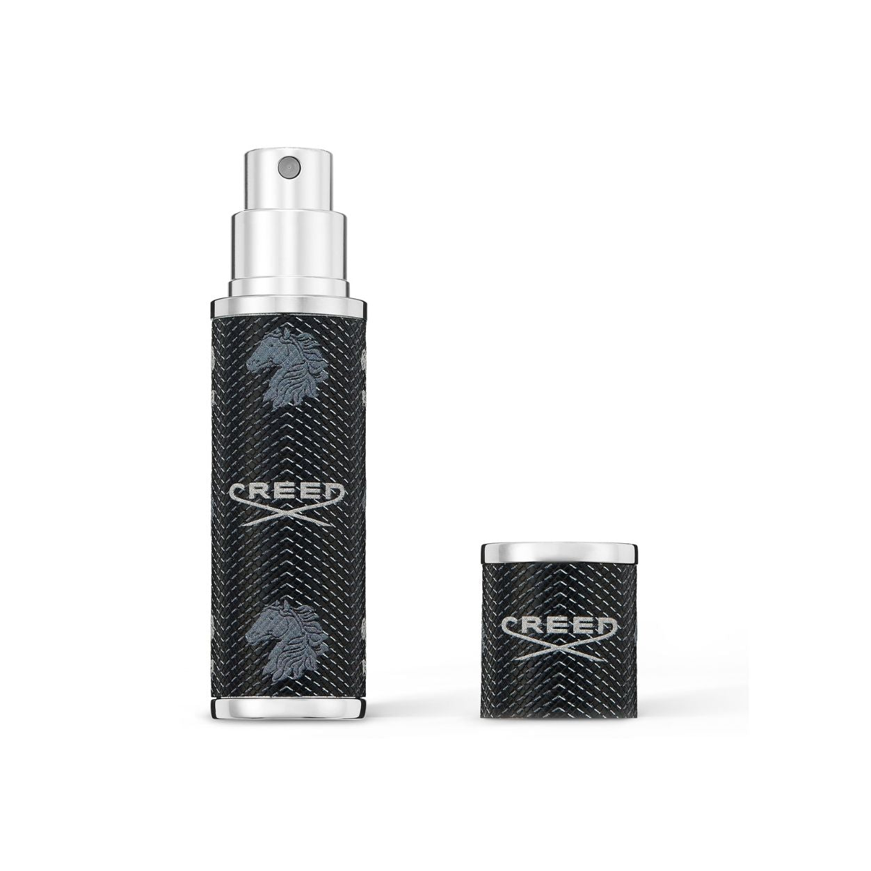 Image of an open Creed Refillable Travel Perfume Atomizer variant: Black