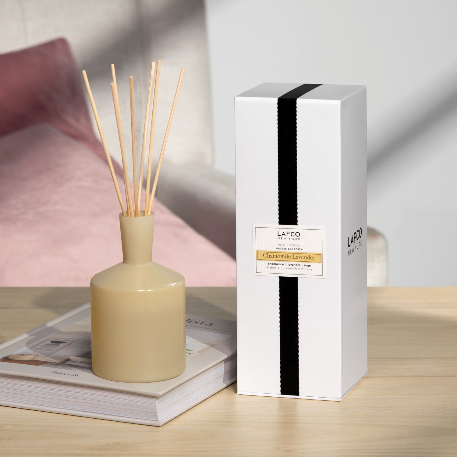 Side image of Lafco Chamomile Lavender Reed Diffuser variant: 6 fl oz (Classic)