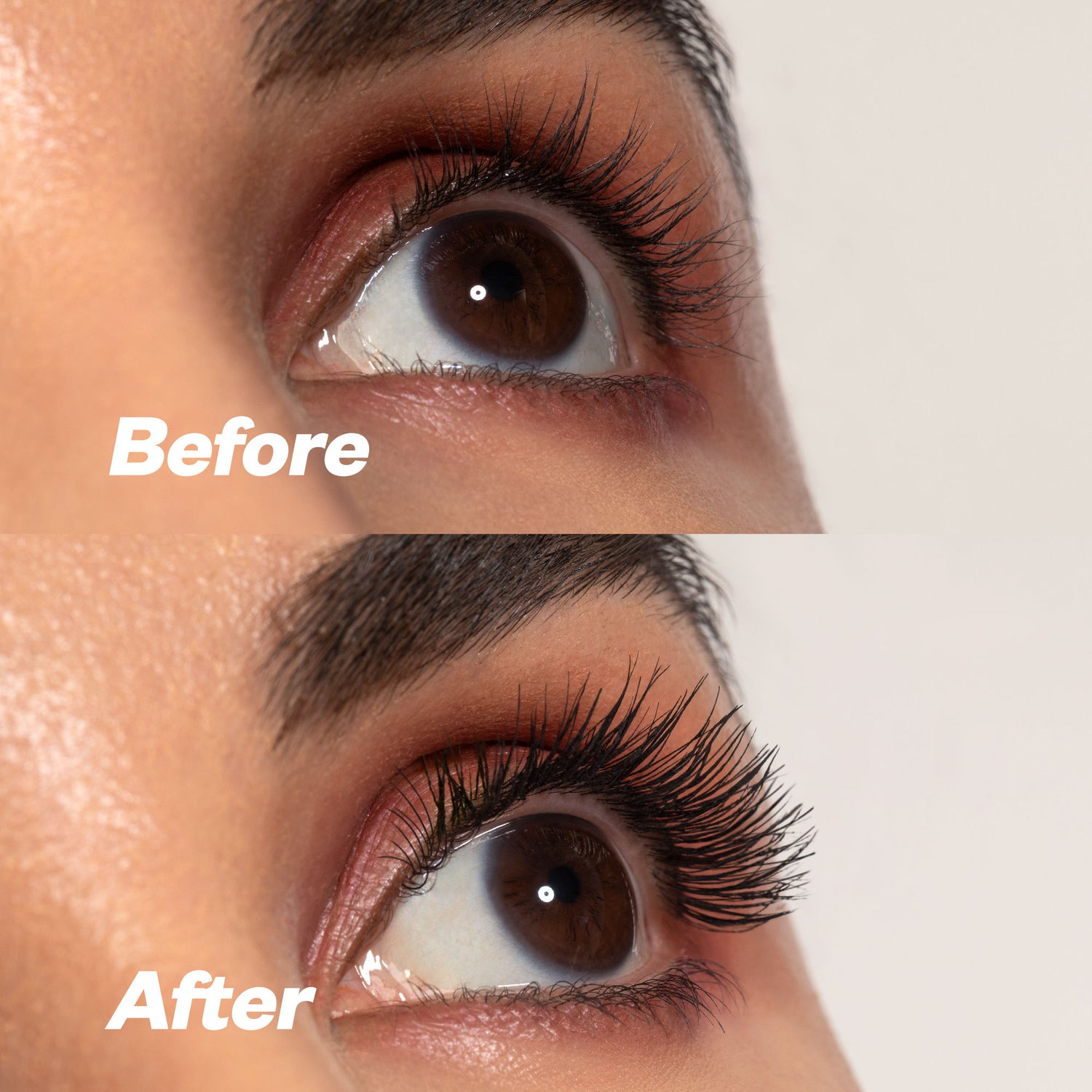 Before and after results of using Kosas The Big Clean Volumizing + Lash Care Mascara variant: 0.34 oz