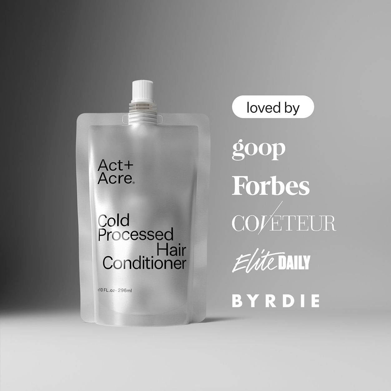 Lifestyle image of Act+Acre Cold Processed Hair Conditioner variant: 10 fl oz (Refill)