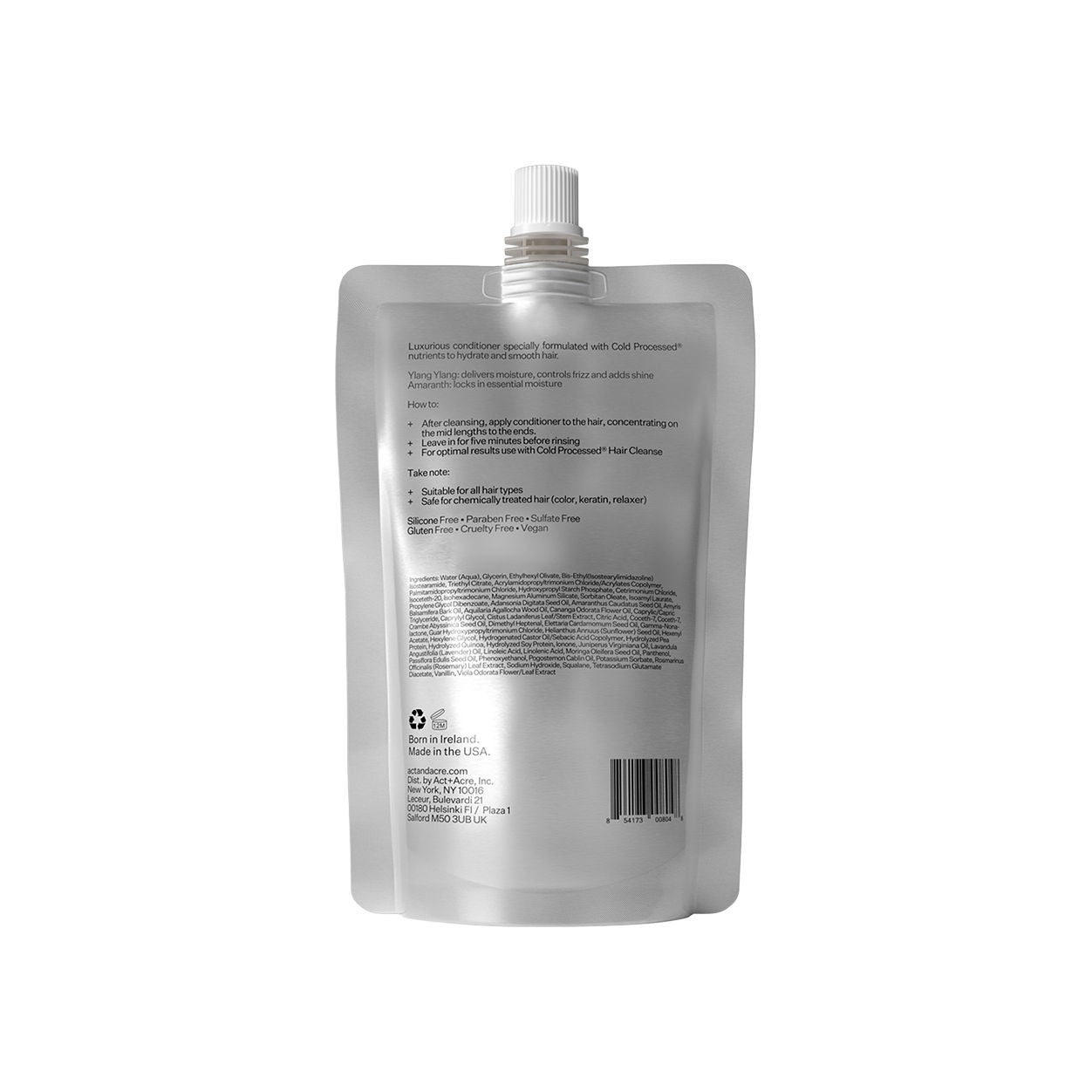 Back image of Act+Acre Cold Processed Hair Conditioner variant: 10 fl oz (Refill)