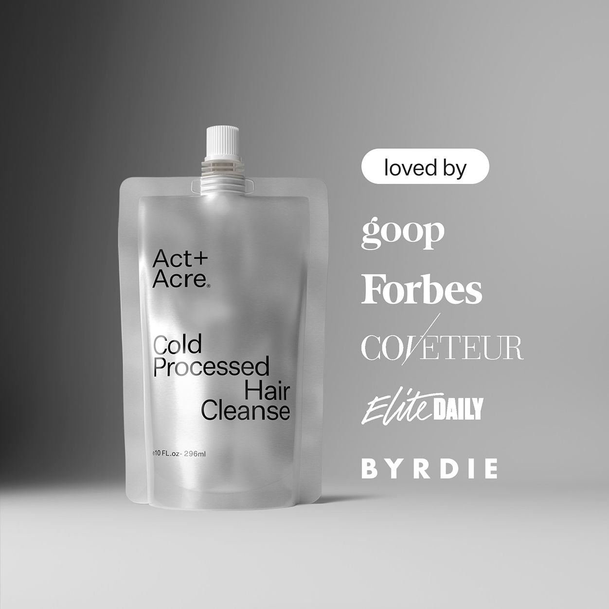 Lifestyle image of Act+Acre Cold Processed Hair Cleanse Shampoo variant: 10 fl oz (Refill)