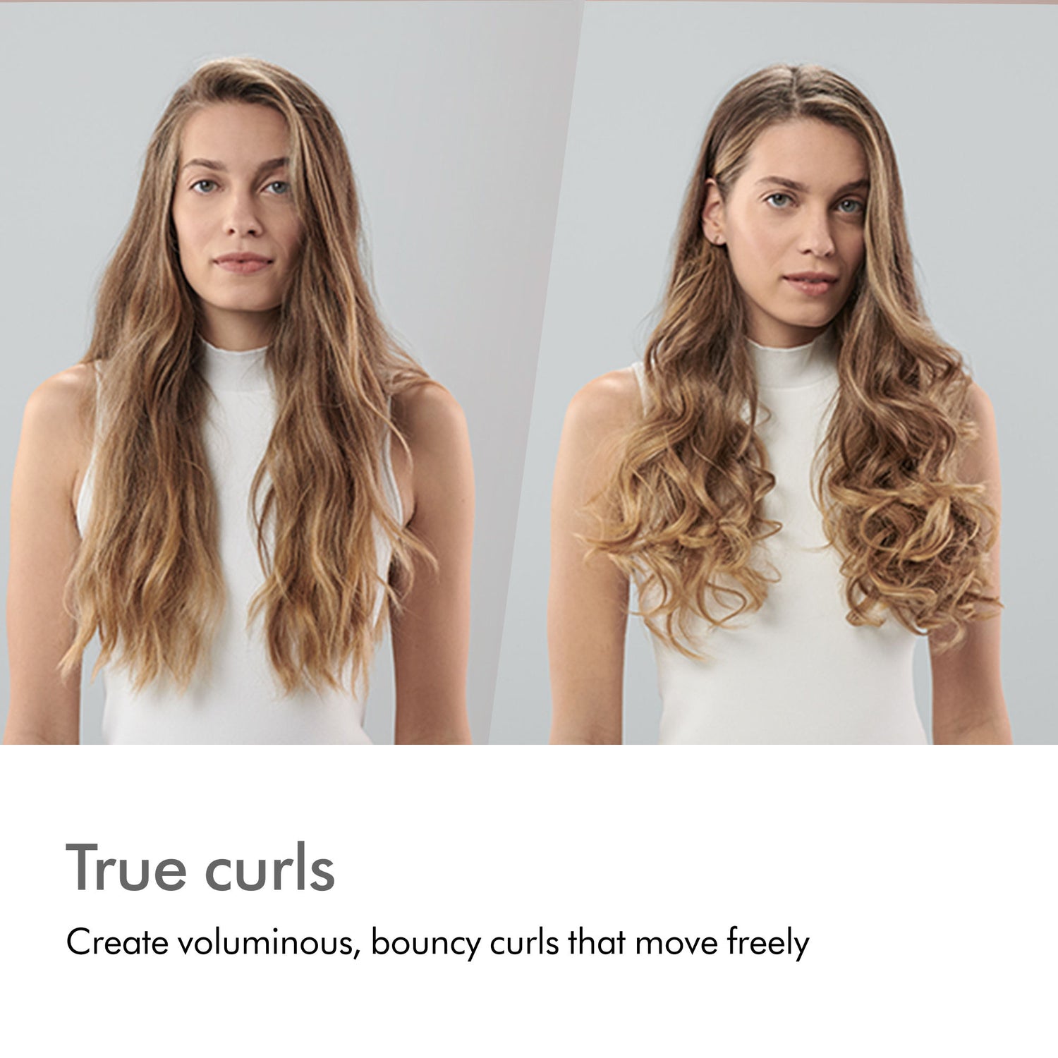 Before and after results of using Dyson Corrale Hair Straightener variant: Strawberry Bronze and Blush Pink (Special Edition)