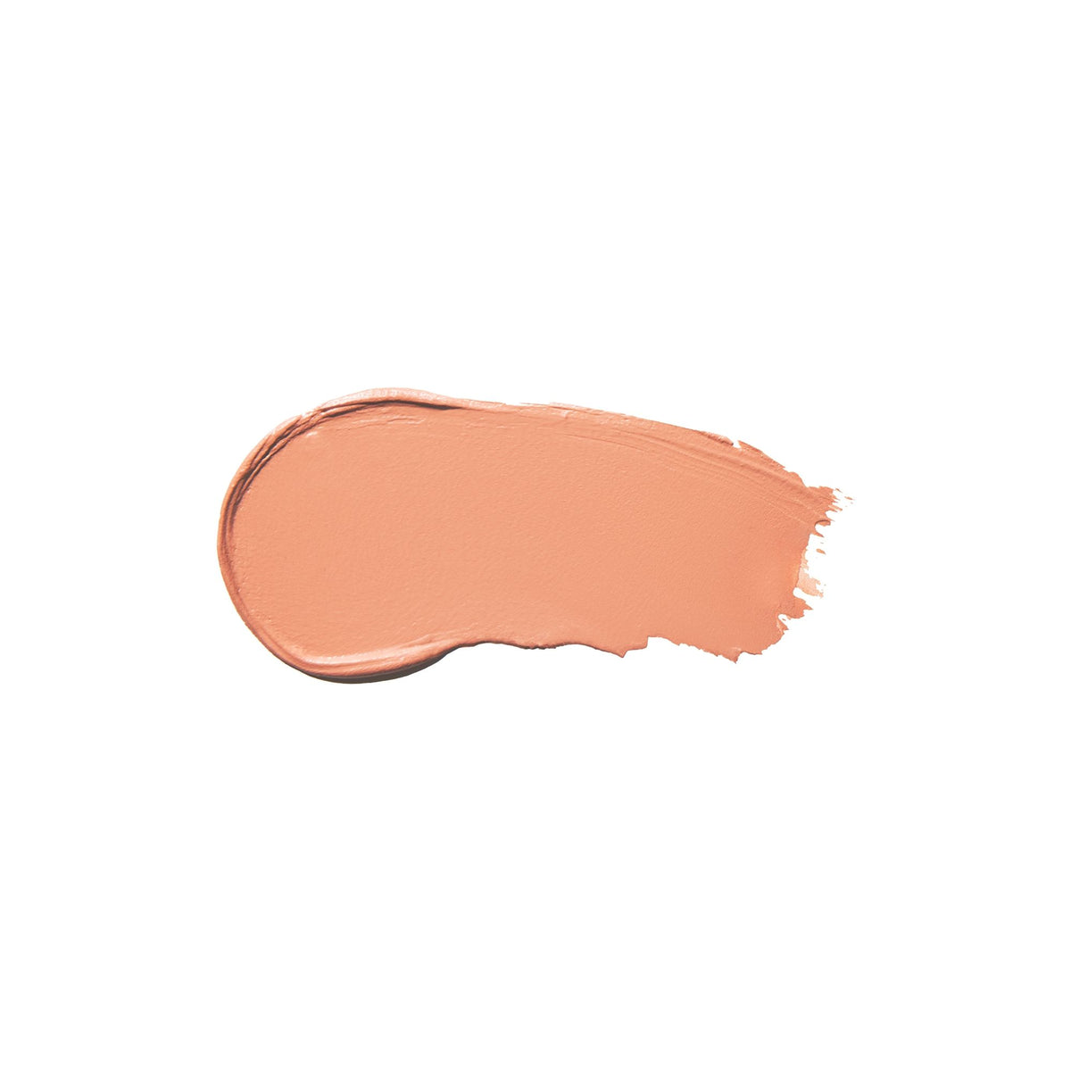 A single swatch of RMS Beauty Cashmere Matte Eyelights nourishing, matte cream eyeshadow in a peachy-nude shade.