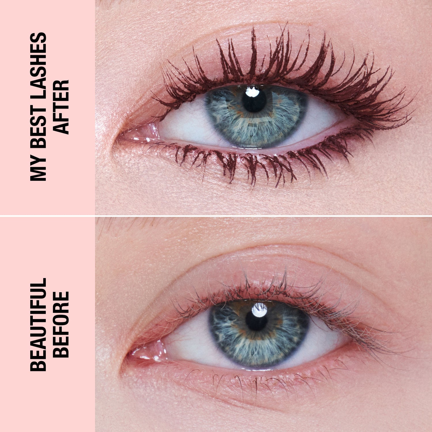 Before and after results of using Charlotte Tilbury Pillow Talk Push Up Lashes Mascara variant: Dream Pop