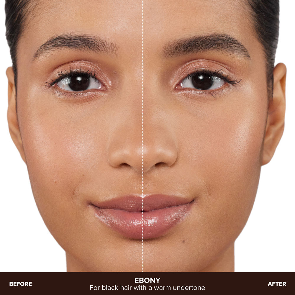 Before and after results of using Anastasia Beverly Hills Ebony variant: Ebony