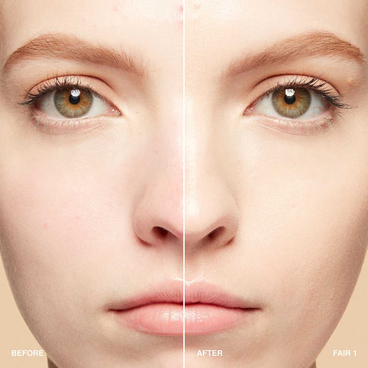 Before and after results of using Bobbi Brown Vitamin Enriched Hydrating Skin Tint SPF 15 with Hyaluronic Acid variant: Fair 1