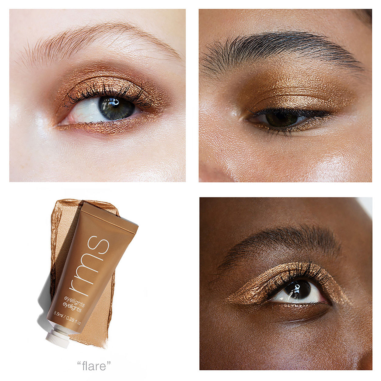 Model image of RMS Beauty Eyelights Cream Eyeshadow variant: Flare