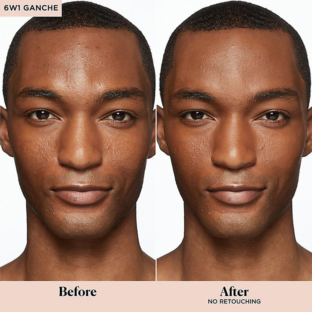 Before and after results of using Laura Mercier Tinted Moisturizer Oil Free Broad Spectrum SPF 20 variant: Ganache