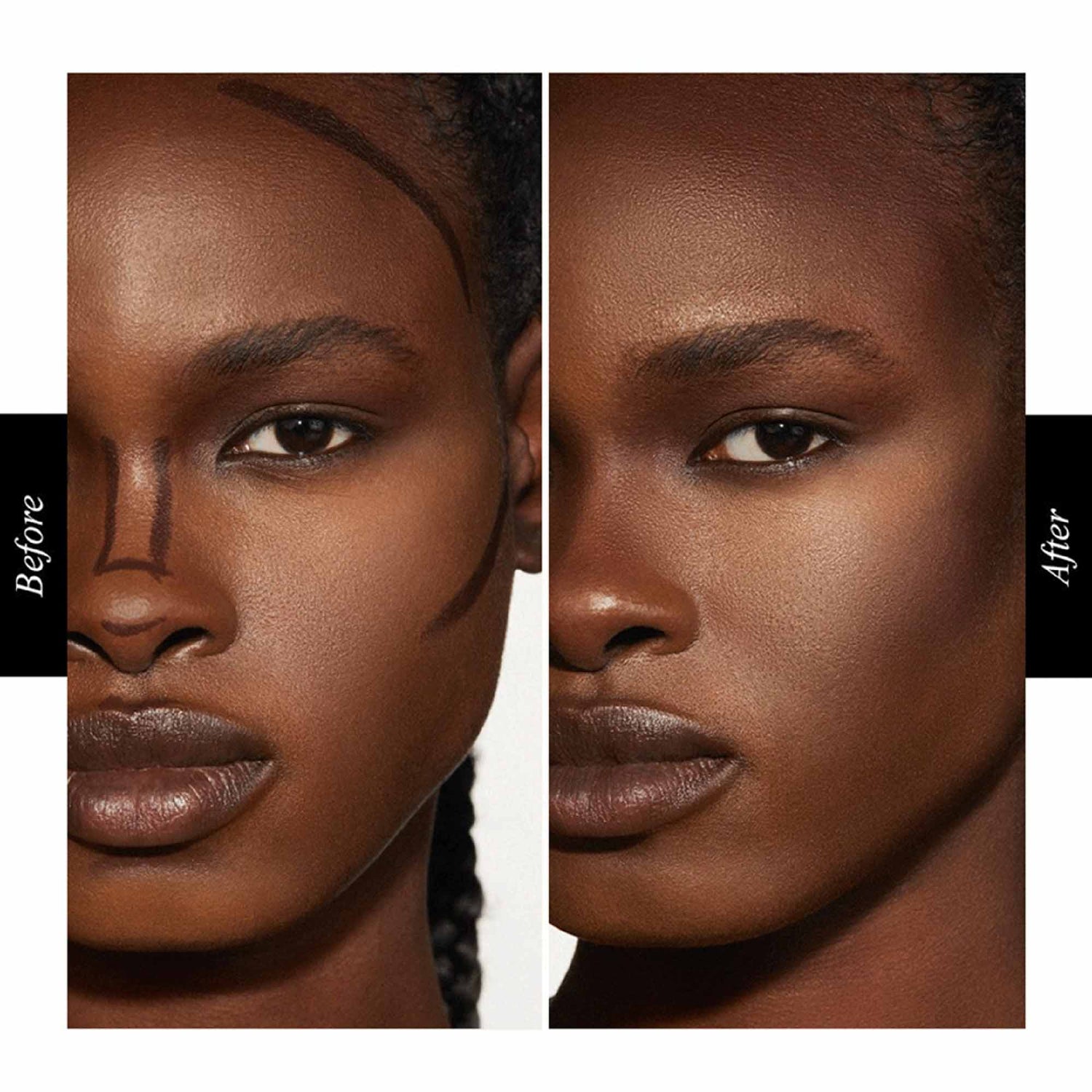 Before and after results of using Victoria Beckham Beauty Contour Stylus variant: Granite